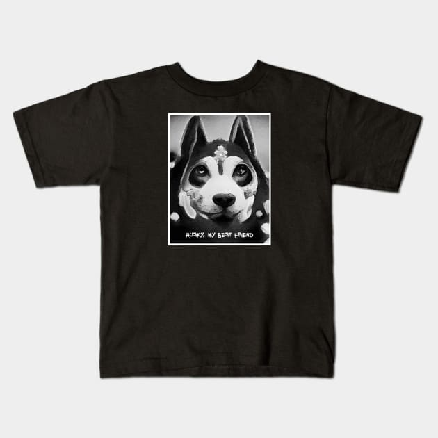 siberian husky Kids T-Shirt by ElArrogante